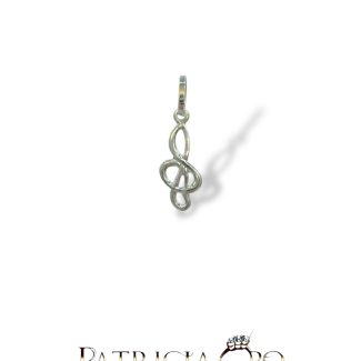 Musical Note Pendant in 18kt White Gold