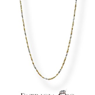 Men's Choker Necklace 18kt Gold Bicolour 50 cm