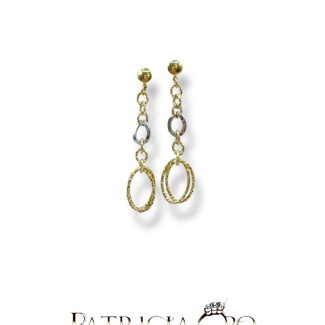Chain Drop Earrings in 18kt Two-Tone Gold
