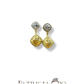 Bicolour Drop Earrings in 18kt Gold