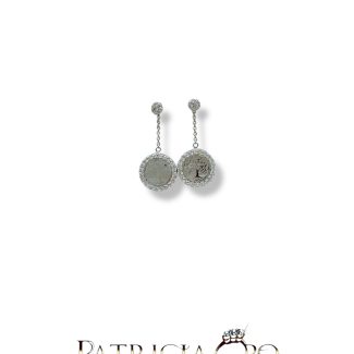18kt White Gold Tree of Life Drop Earrings