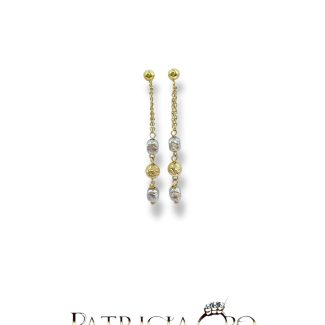 18kt Bicolour Gold Earrings for Women with Push Back Closure