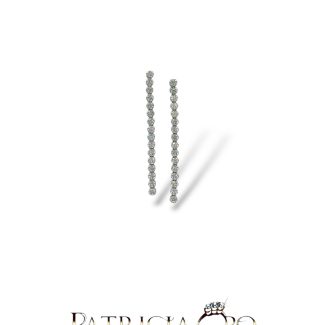 18kt White Gold Vine Drop Earrings