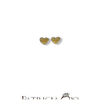 Baby Girl Heart Earrings in 18kt Bicolour Gold
