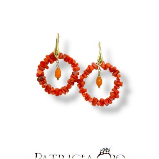 Sciacca Coral Drop Earrings in 925 Sterling Silver