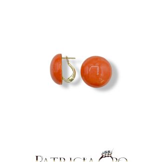 Round Sciacca Coral Earrings in 18kt Gold