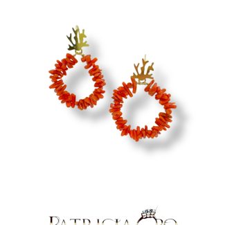 Sciacca Coral Branch Earrings in 925 Sterling Silver