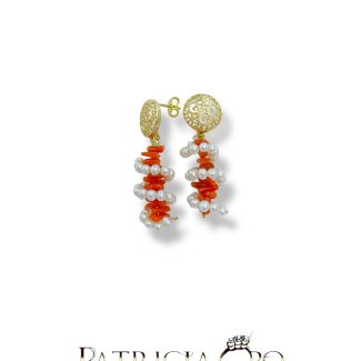 Sciacca Coral Spiral Earrings in 925 Silver