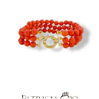 Sciacca Coral Spherical Bracelet in 18k Gold