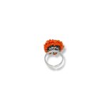Anello Corallo Sciacca Cupolini, un gioiello made in italy di Patricia Oro Creations, un'opera d'arte di alta gioielleria. (Vista 2)