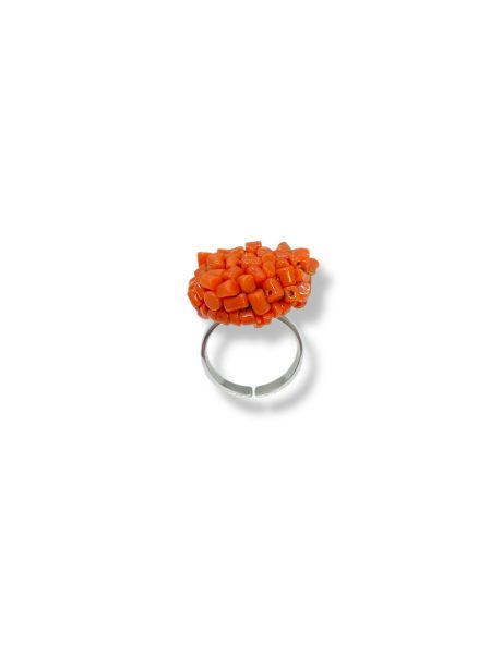 Anello Corallo Sciacca Cupolini in Argento 925