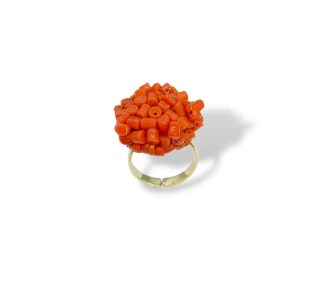 L'anello Cupolini Corallo Sciacca di Patricia Oro Creations, un gioiello made in Italy di alta manifattura.