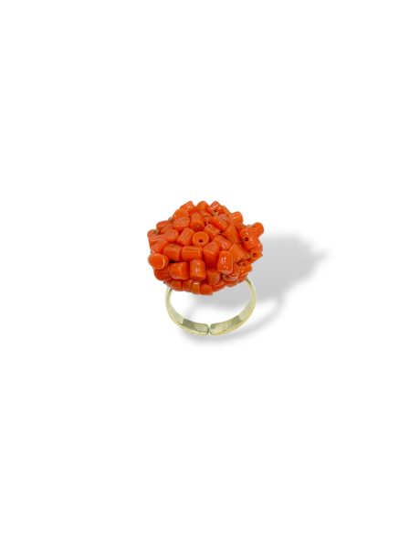 Anello Corallo Sciacca Cupolini in Argento 925