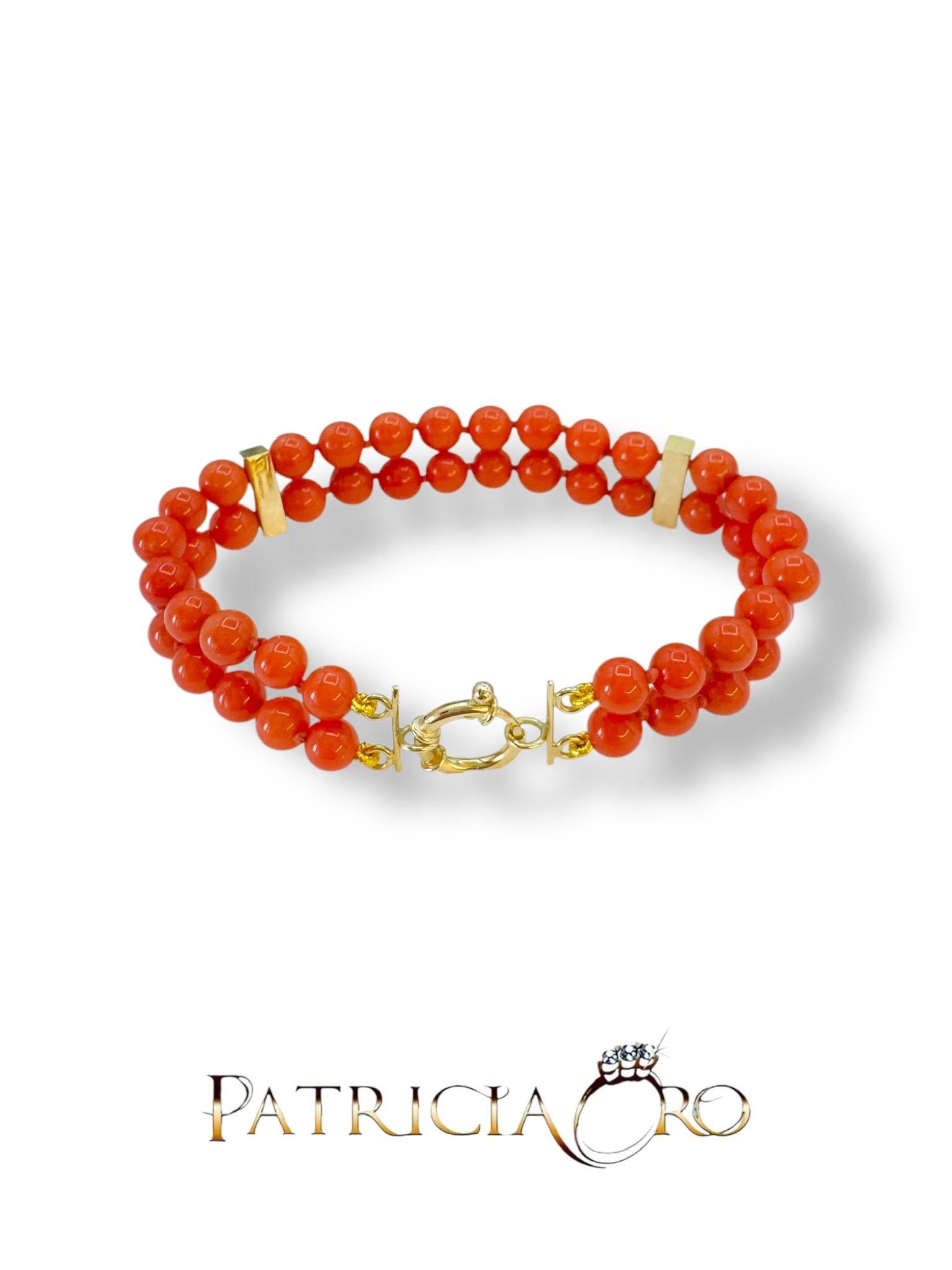 Bracciale Corallo Sciacca Sferico - Patricia Oro Creations (Vista 2) | Gioielleria Patricia Oro Bracciale Corallo Sciacca Sferico di Patricia Oro Creations: un gioiello made in italy di alta gioielleria. (Vista 2)