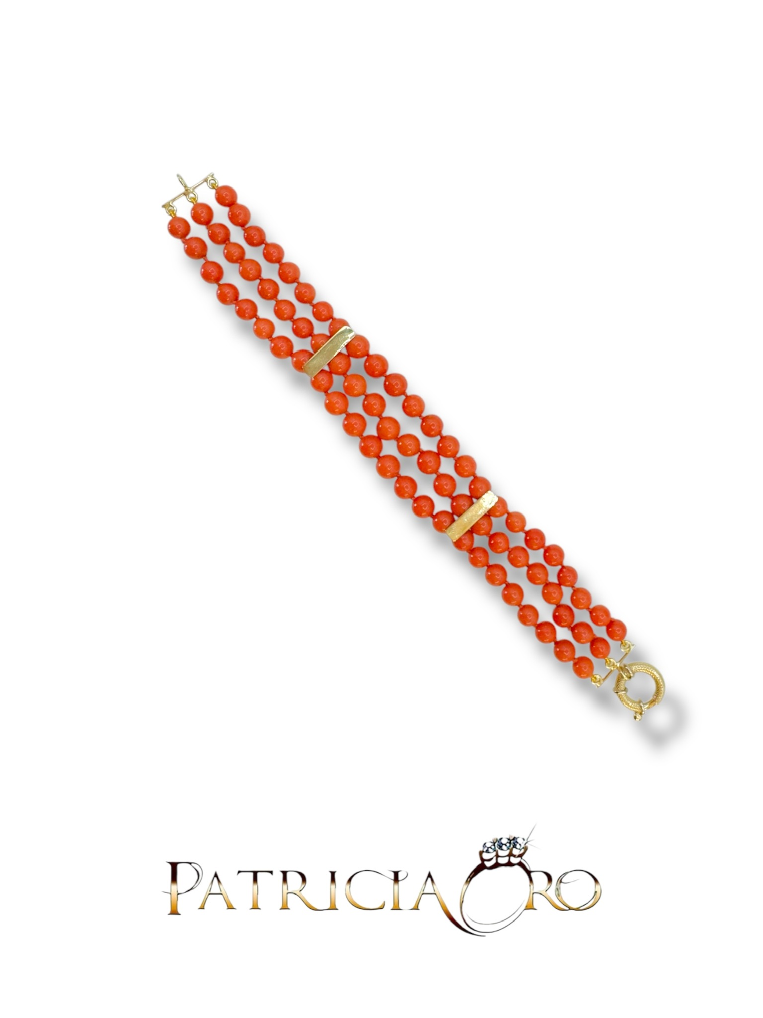 Bracciale da donna in corallo Sciacca di Patricia Oro Creations, un gioiello made in Italy di alta qualità. (Vista 3)
