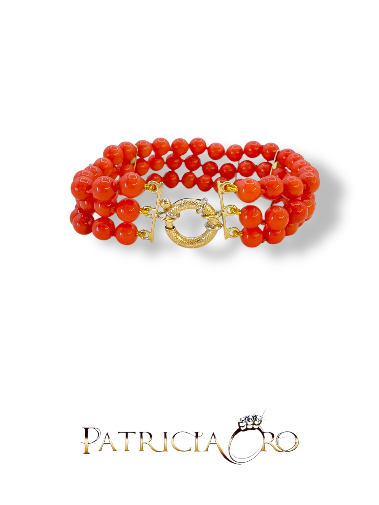 Bracciale da donna in corallo Sciacca di Patricia Oro Creations, un gioiello made in Italy di alta qualità.