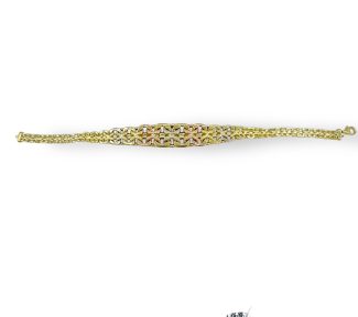 Bracciale donna piatto in oro, un gioiello di lusso perfetto per un'idea regalo preziosa. (Vista 2)