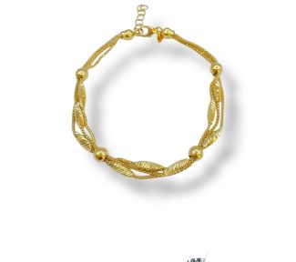 Bracciale da donna in oro lavorato, un gioiello di lusso perfetto per un'idea regalo preziosa.