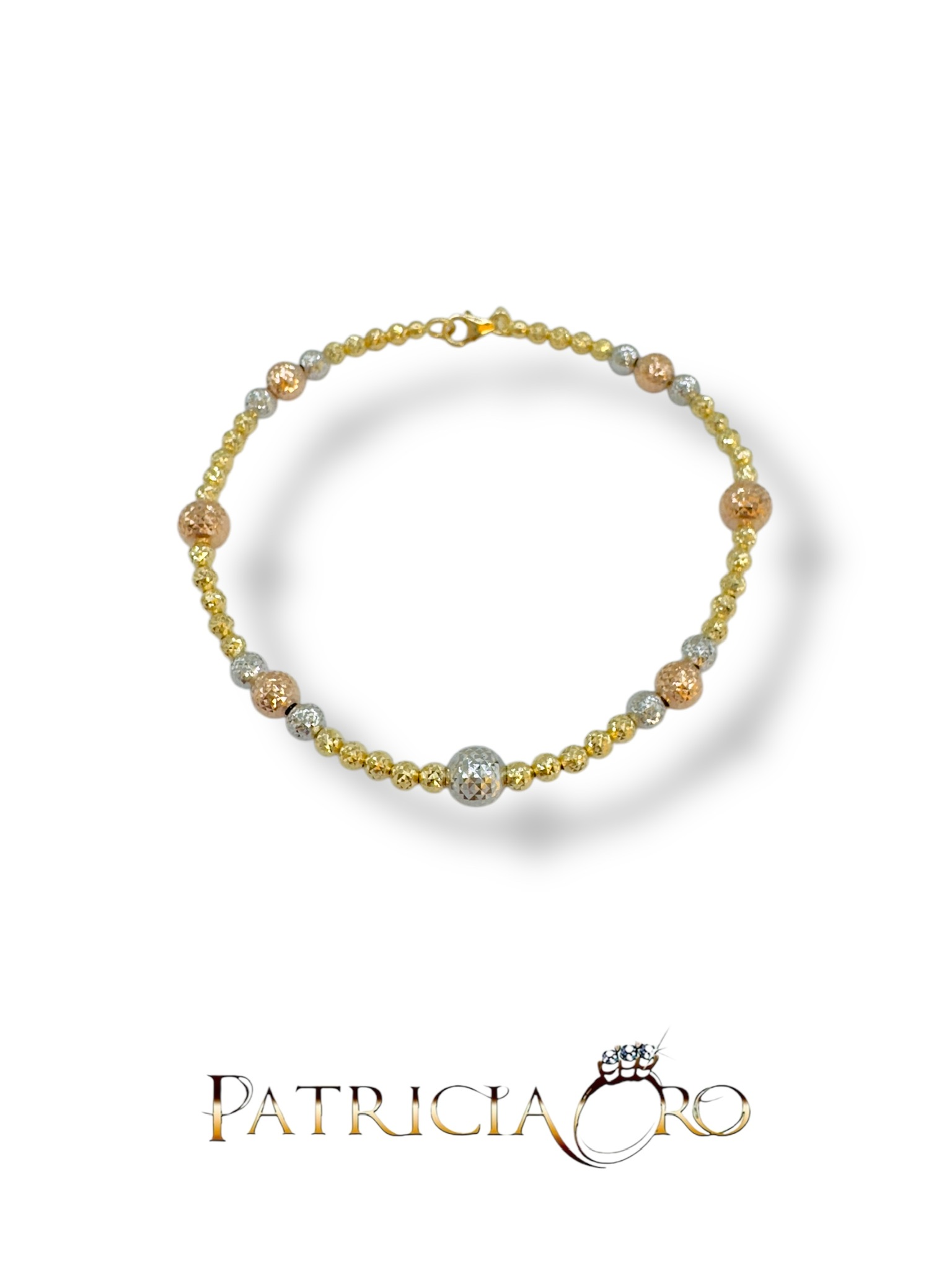 Bracciale Donna Tricolore in Oro 18k: Eleganza e Raffinatezza | Gioielleria Patricia Oro Bracciale da donna tricolore, un gioiello di lusso perfetto per un'idea regalo preziosa.