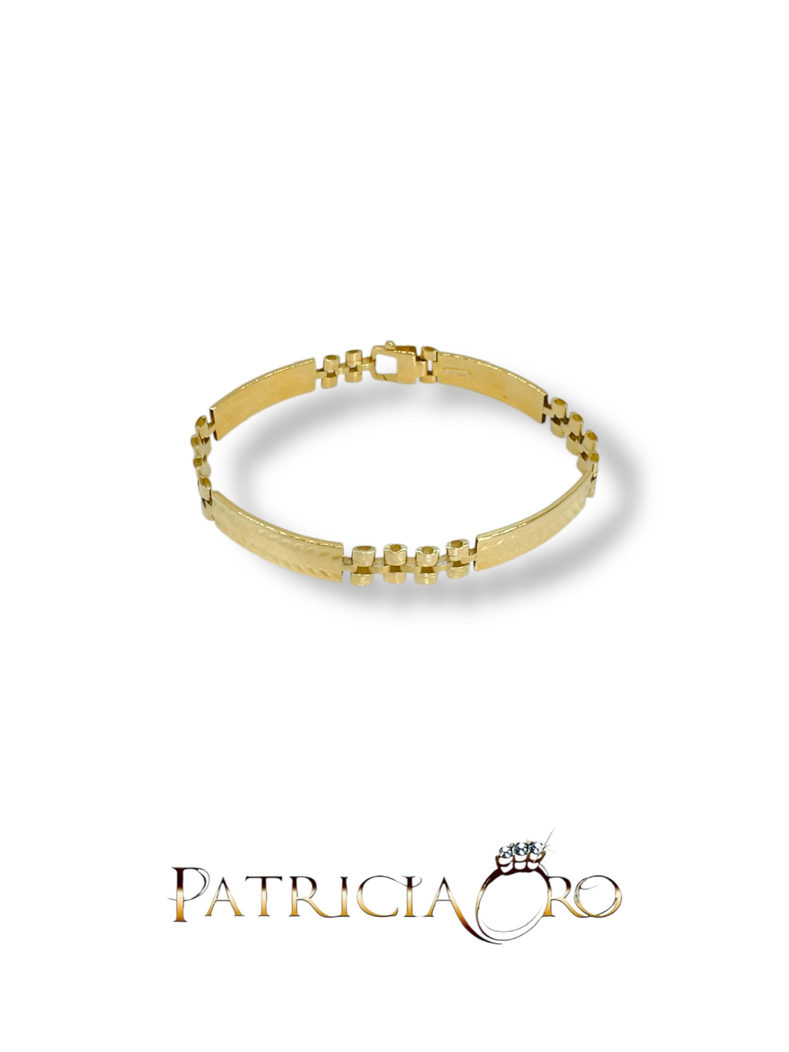 Bracciale da uomo in oro giallo 18k, un gioiello di lusso perfetto per un'occasione speciale.