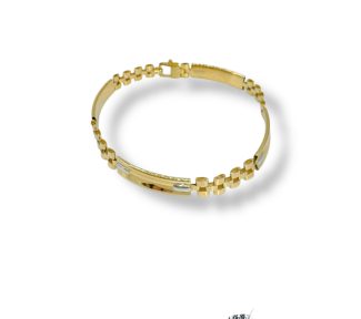 Bracciale da uomo in oro bicolore, un gioiello di lusso perfetto per un regalo prezioso.