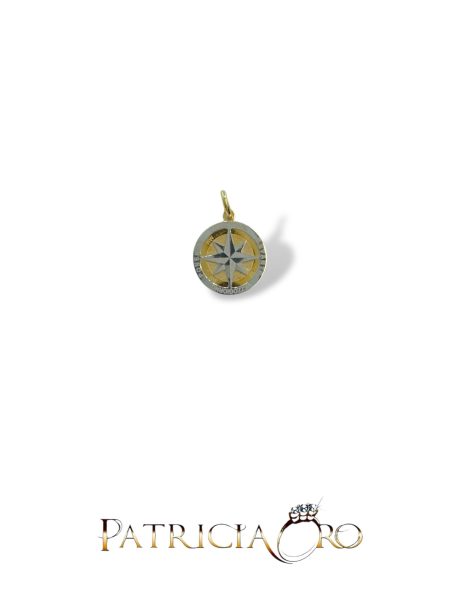 Ciondolo Rosa dei Venti in Oro 18kt Bicolore