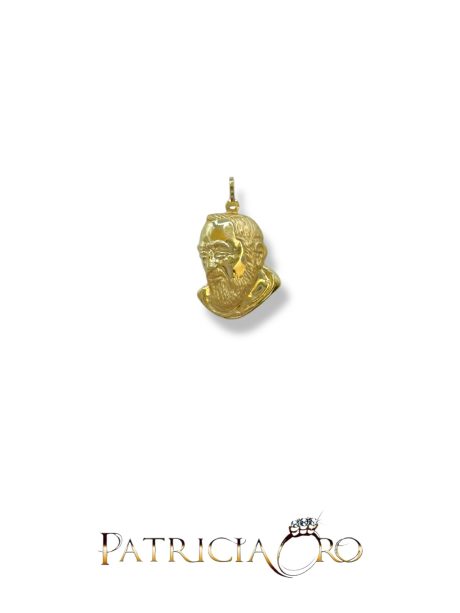 Ciondolo Volto di Padre Pio Oro Giallo 750