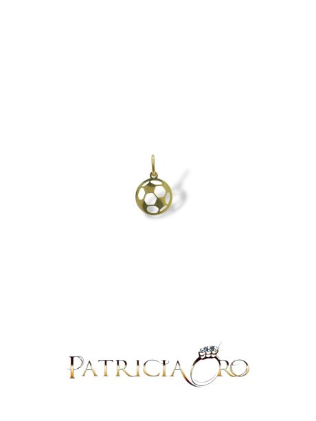 Ciondolo Pallone Calcio in Oro 18kt Giallo Peso 1 grammo
