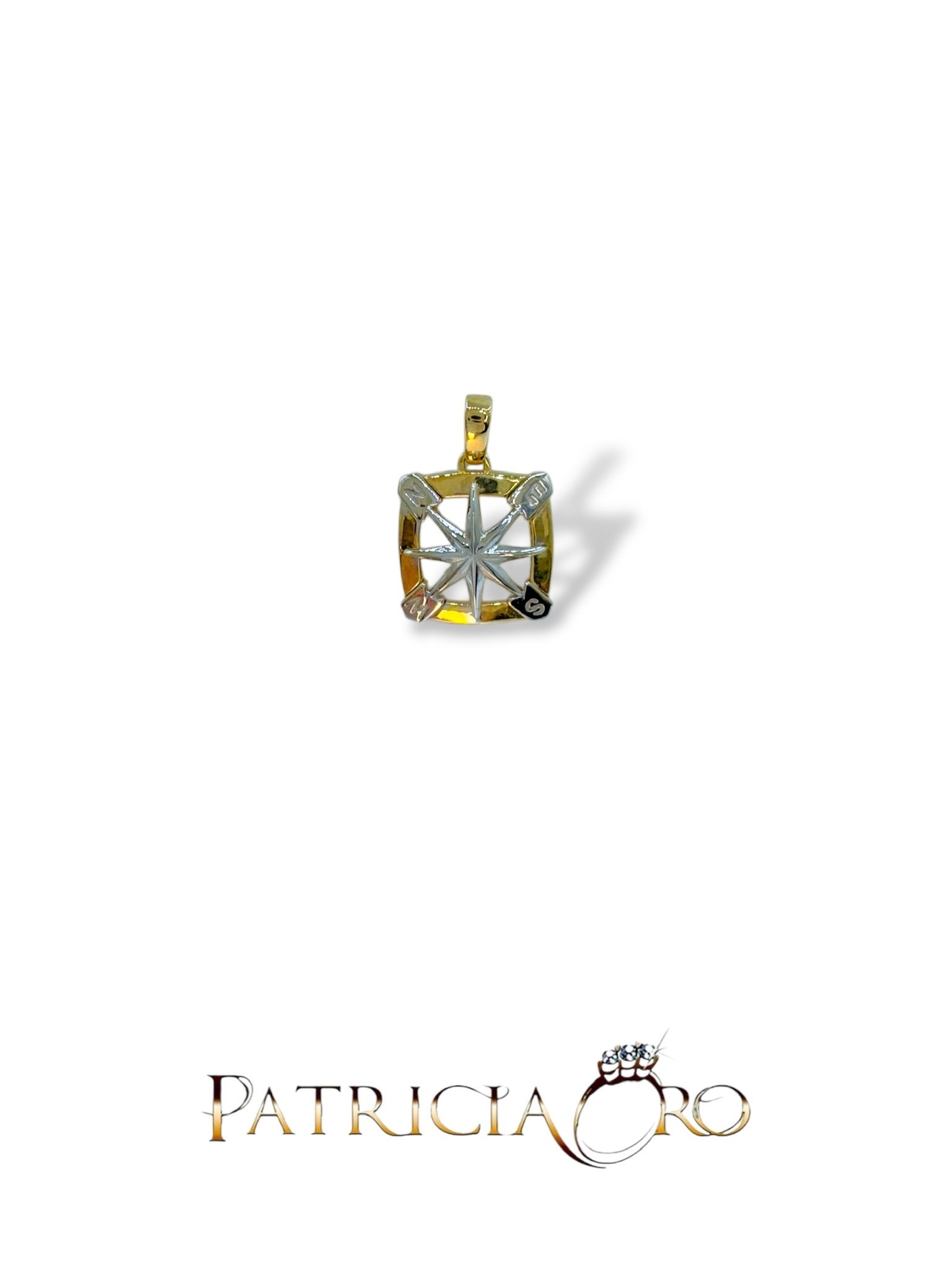 Ciondolo Rosa dei Venti in Oro Bicolore 18K | Gioielleria Patricia Oro Scopri l'eleganza del Ciondolo Rosa dei Venti Oro Bicolore, un gioiello di lusso perfetto per un regalo prezioso.