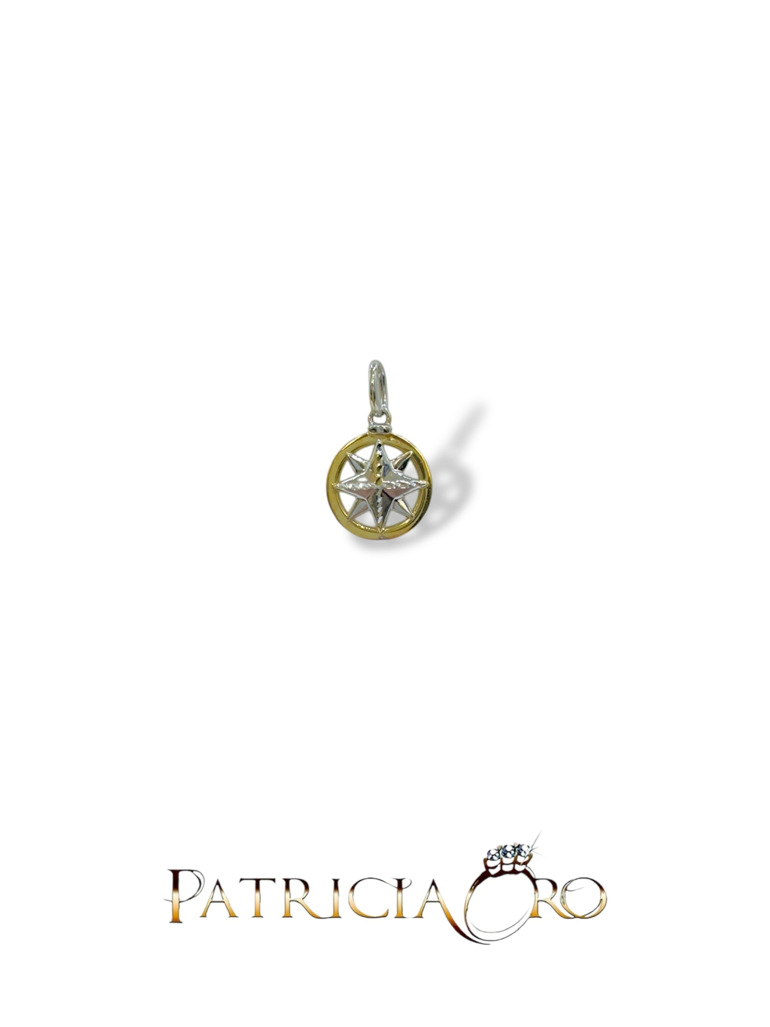Splendido Ciondolo Rosa dei Venti in oro, un gioiello di lusso perfetto per un regalo prezioso.