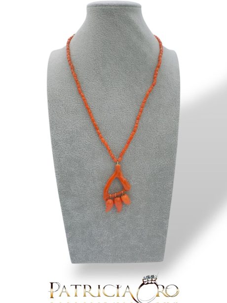 Collana in Corallo Sciacca con Creola e Oro Giallo 750