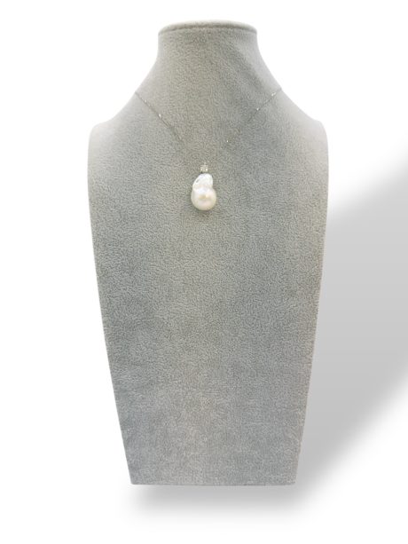 Collana Diamanti e Perla Barocca in Oro 18kt
