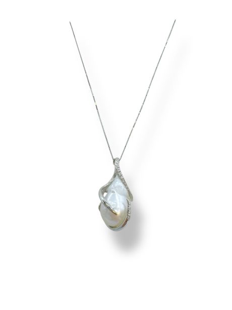 Collana Nimei Perla Barocca e Diamanti Oro 18kt