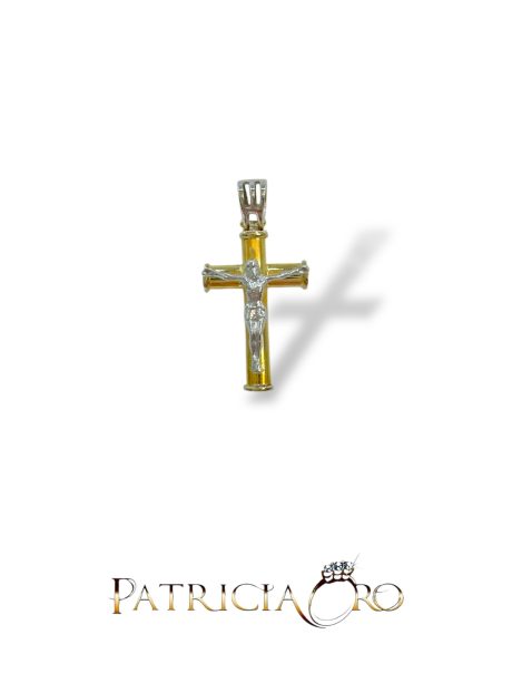 Croce Uomo in Oro Bicolore 18kt