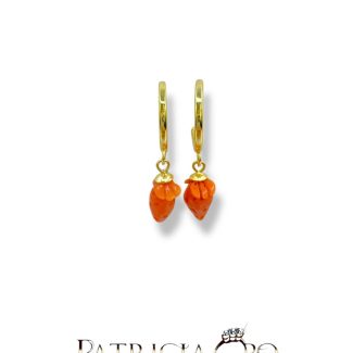 Sciacca Coral Strawberry Earrings in 925 Sterling Silver