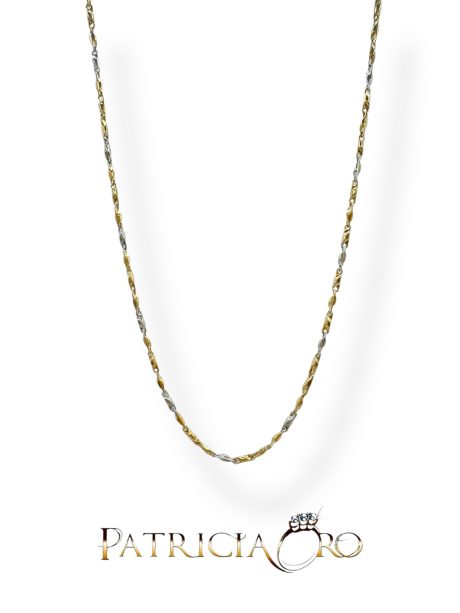Girocollo Maschile Oro 750 Bicolore 50 cm