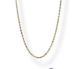 Girocollo maschile in oro bicolore, un gioiello di lusso perfetto per un regalo prezioso. (Vista 2)