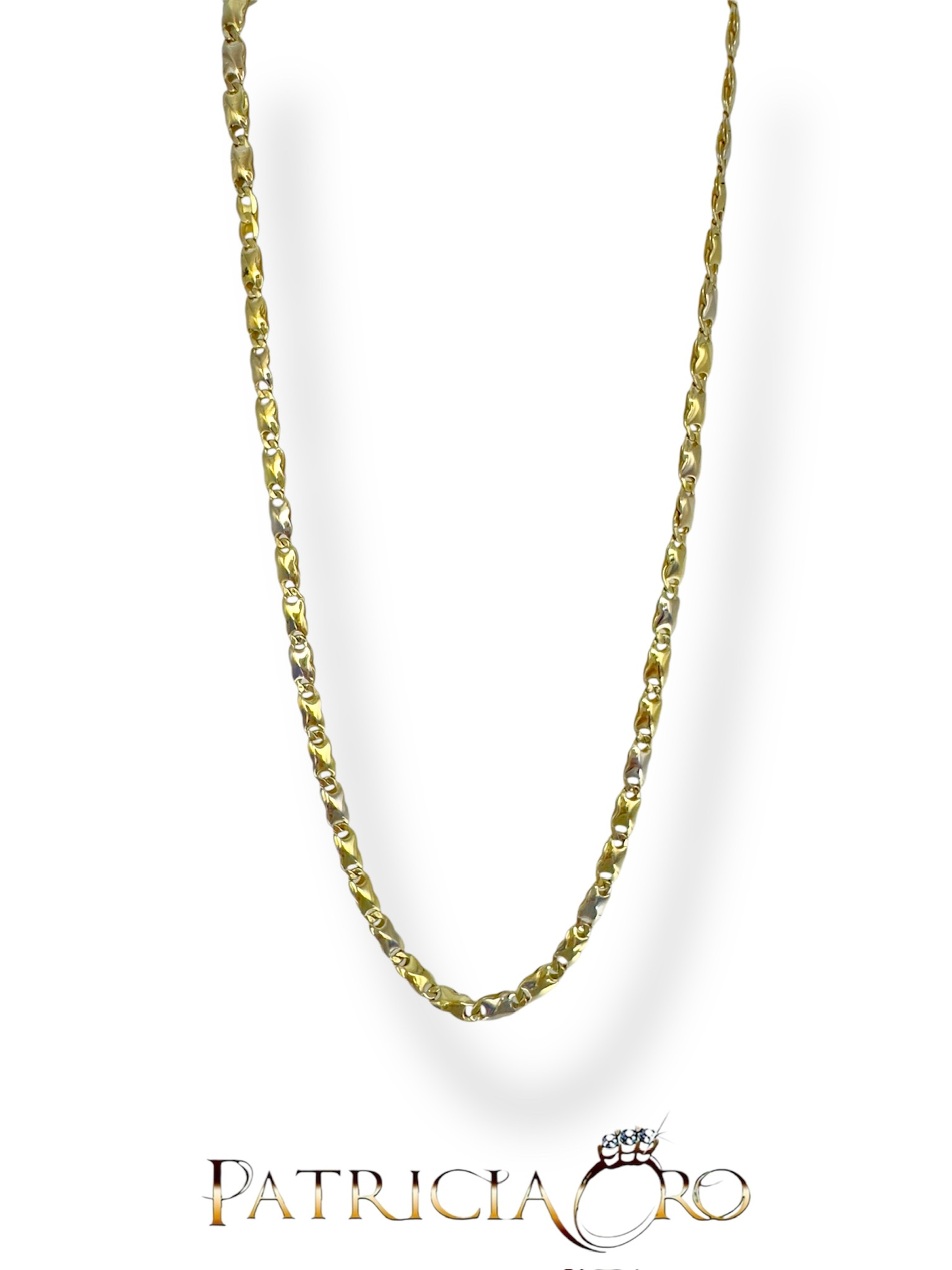 Girocollo da uomo in oro bicolore, un gioiello di lusso perfetto per un regalo prezioso. (Vista 2)