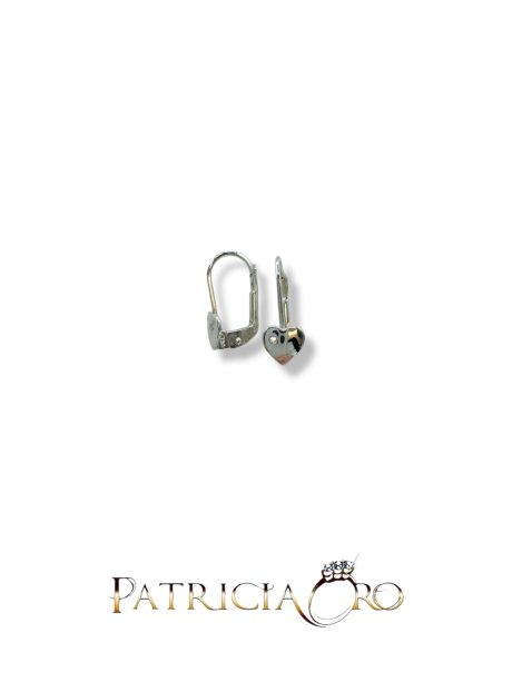 Orecchini Bimba Cuore Lucido in Oro Bianco 18kt
