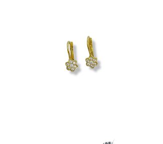 Eleganti orecchini a fiore in oro per bambina, gioielli made in italy di alta qualità, perfetti come regalo prezioso.