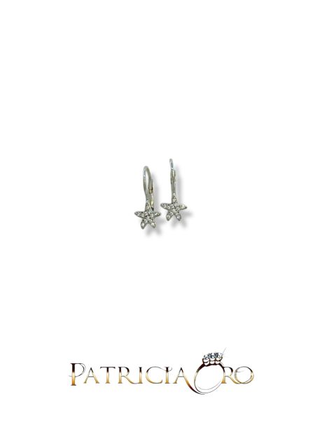 Orecchini Bimba Stella Bianca in Oro 18kt