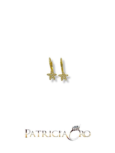 Orecchini Bimba Stella in Oro 18kt con Zirconi Bianchi