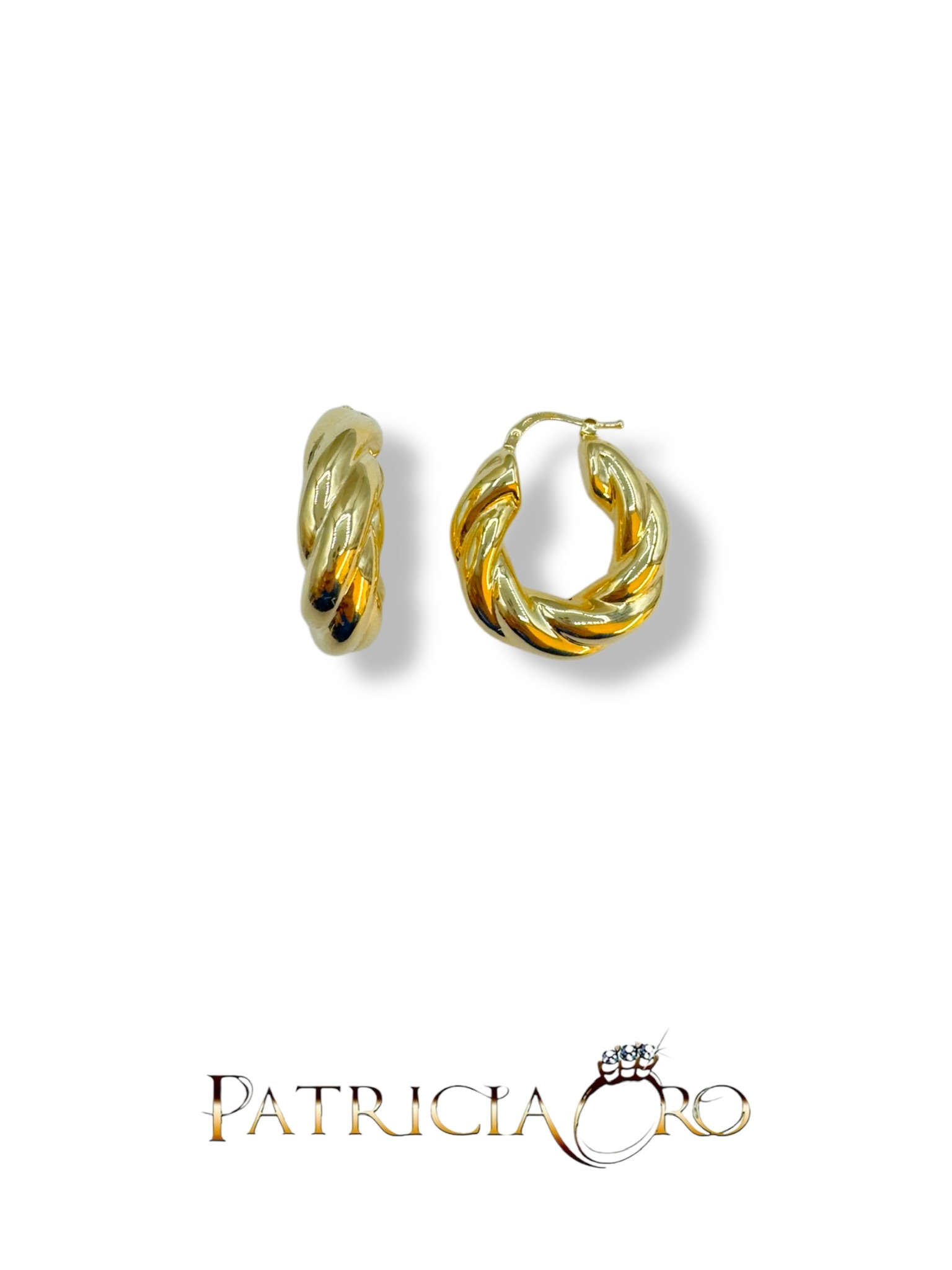 Eleganti orecchini a cerchio da donna in oro 18k, un gioiello di lusso perfetto per ogni occasione.