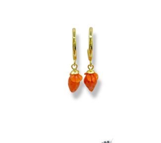 Orecchini Corallo Sciacca Fragoline di Patricia Oro Creations: gioielli made in italy, un'esplosione di colore e artigianalità.