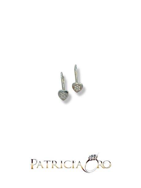 Orecchini Cuore Bimba in Oro Bianco 18kt