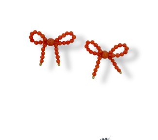 Splendidi orecchini Fiocco Corallo Sciacca, gioielli made in italy, un'elegante creazione di Patricia Oro Creations.