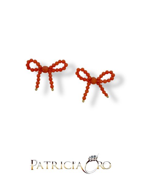 Orecchini Fiocco Corallo Sciacca in Argento 925