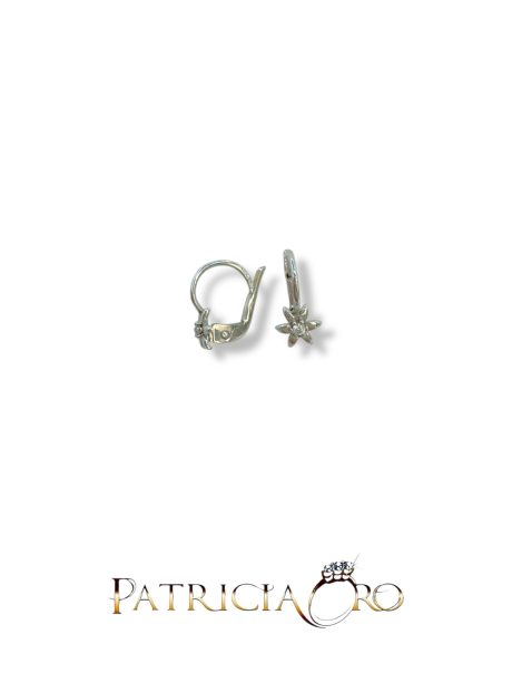 Orecchini Fiore per Bambina in Oro Bianco 18kt