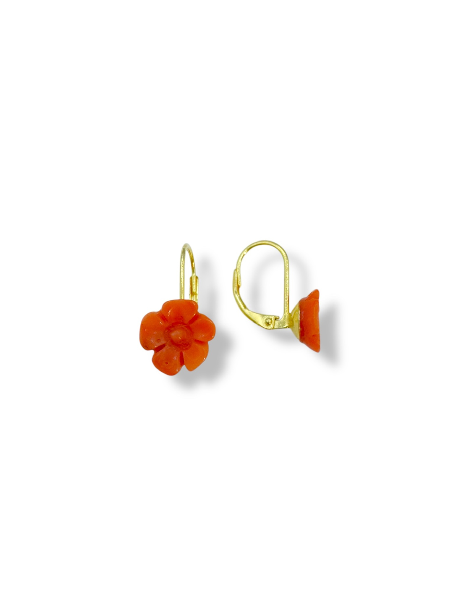 Splendidi orecchini Fiori Corallo Sciacca, gioielli made in italy, un'esplosione di eleganza e artigianalità. (Vista 2)