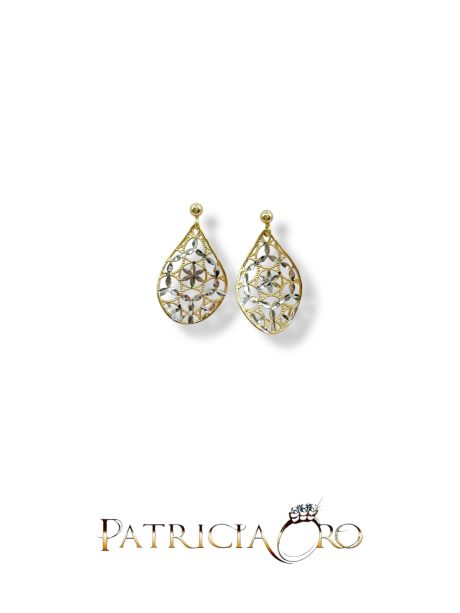 Orecchini Donna Goccia in Oro 18kt Bicolore